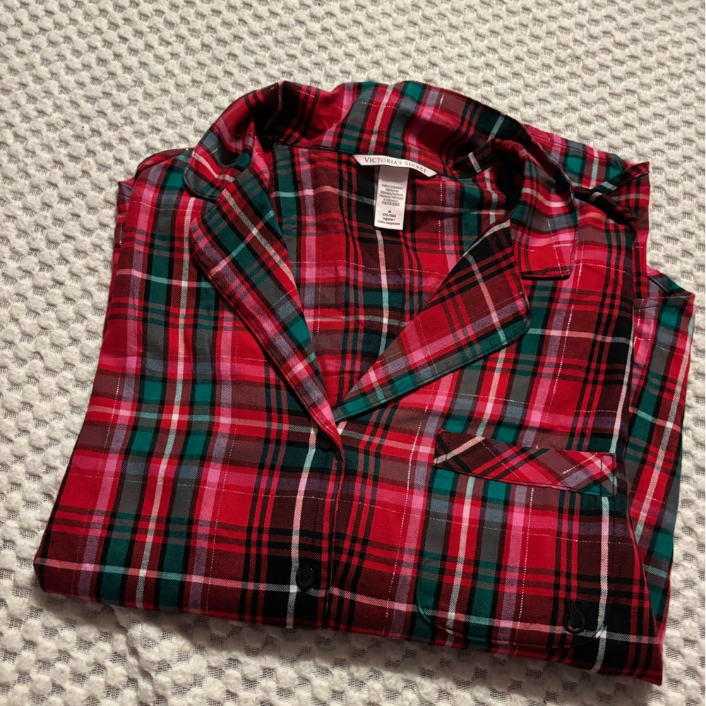 victoria secret flannel night shirt